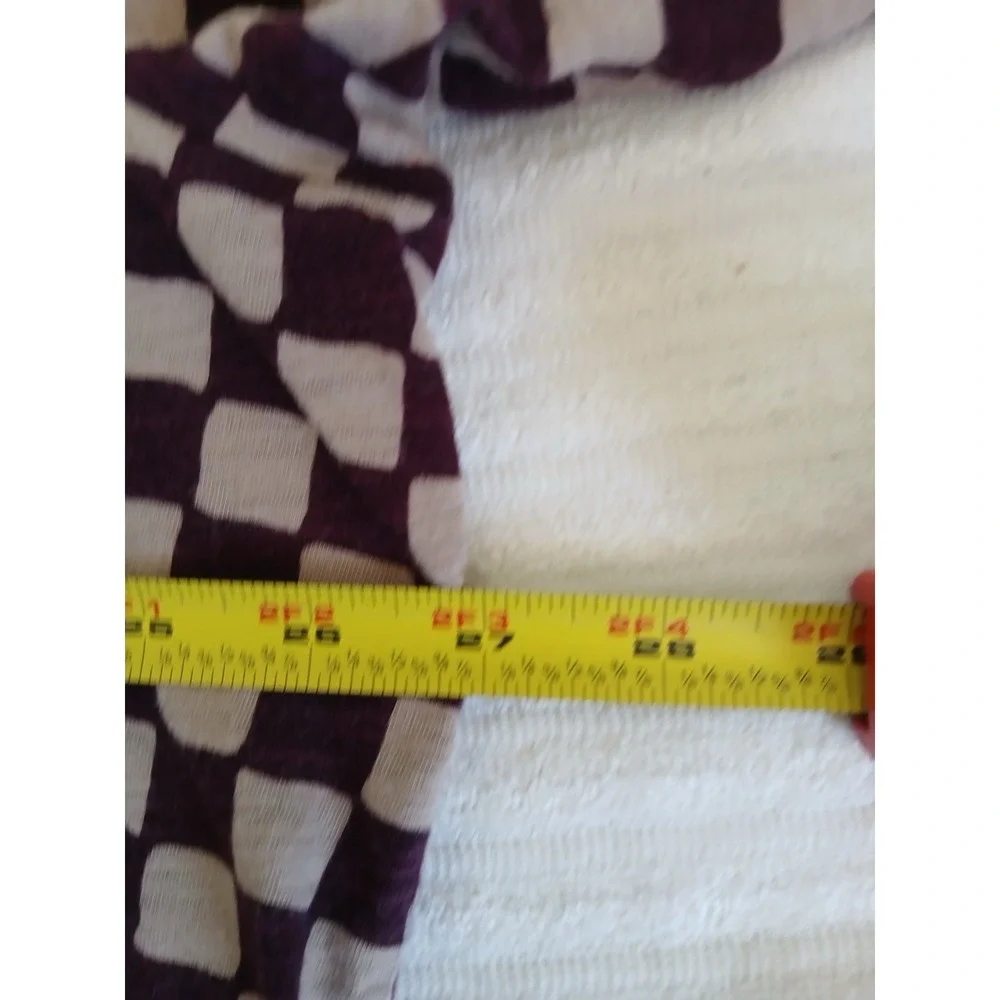 SONOMA Women Burgundy Plaid Long V-neck Sleeve‎ The Everyday Tee Shirt Top 2X